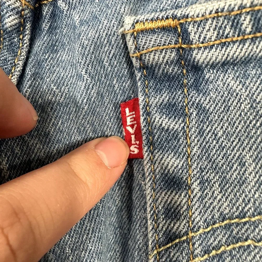 Levi's 501 Premium Skinny Medium Wash Distressed Jeans - Picture 9 of 14